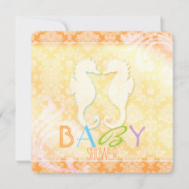 Summer Beach Seahorse Baby shower Kaart