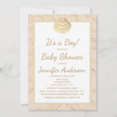 Summer Beach Seashell Baby shower Boy Girl Kaart (Voorkant)