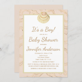 Summer Beach Seashell Baby shower Boy Girl Kaart