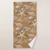 Summer Beach Seashell Collectie Waterverf Art Wa Badhanddoek (Badhanddoek)