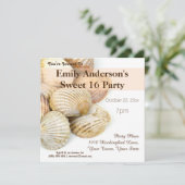 Summer Beach Seashell Sweet 16 Verjaardag Kaart (Staand voorkant)