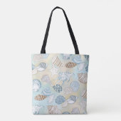 Summer Beach Seashells gepersonaliseerd Tote Bag (Achterkant)