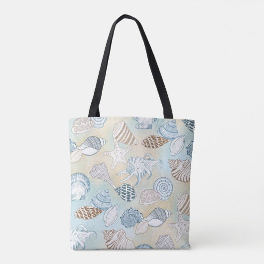 Summer Beach Seashells gepersonaliseerd Tote Bag (Achterkant)