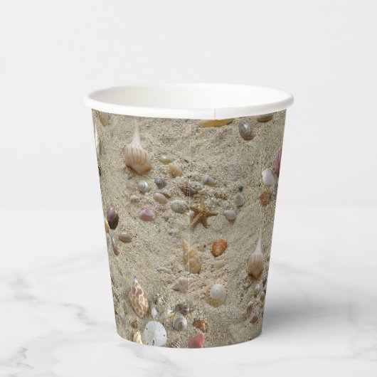 Summer Beach Seashells Papieren Bekers (Rechts)