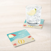 Summer Beach Seaside Holiday Aangepaste tekst Kartonnen Onderzetters (Insitu)