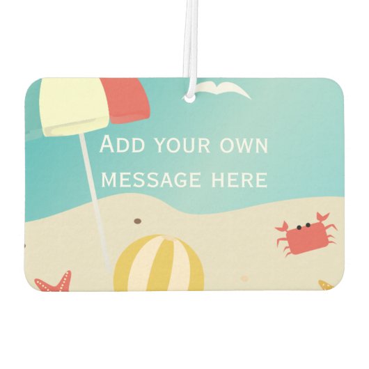 Summer Beach Seaside Holiday Aangepaste tekst Luchtverfrisser (Achterkant)
