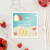 Summer Beach Seaside Holiday Aangepaste tekst Servet (Insitu)