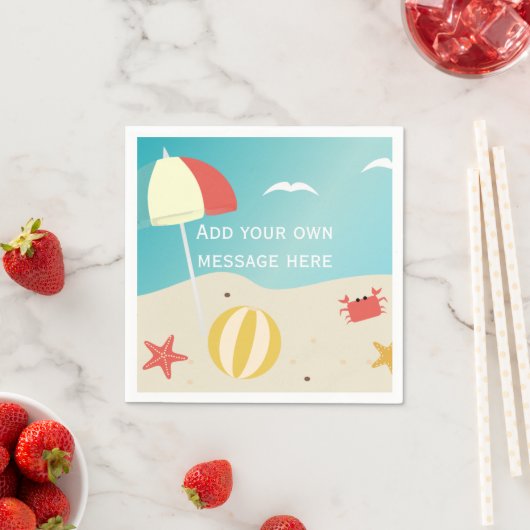 Summer Beach Seaside Holiday Aangepaste tekst Servet (Insitu)