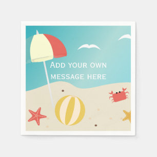 Summer Beach Seaside Holiday Aangepaste tekst Servet