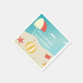 Summer Beach Seaside Holiday Aangepaste tekst Servet (Hoek)