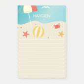 Summer Beach Seaside Line gepersonaliseerd Post-it® Notes (Voorkant)