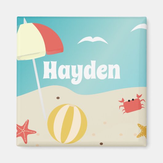 Summer Beach Seaside Vakantie gepersonaliseerd Magneet (Voorkant)