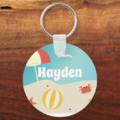 Summer Beach Seaside Vakantie gepersonaliseerd Sleutelhanger (Achterkant)