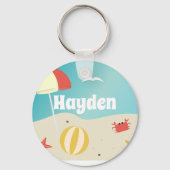 Summer Beach Seaside Vakantie gepersonaliseerd Sleutelhanger (Achterkant)