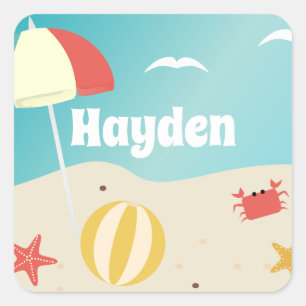 Summer Beach Seaside Vakantie gepersonaliseerd Vierkante Sticker