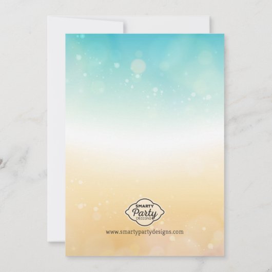 Summer Beach Shell Baby shower Uitnodiging (Achterkant)