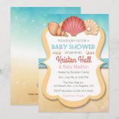 Summer Beach Shell Baby shower Uitnodiging (Voorkant / Achterkant)