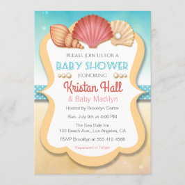 Summer Beach Shell Baby shower Uitnodiging