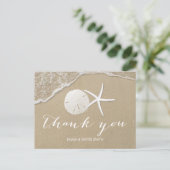 Summer Beach Starfish & Sand Dollar Dank u Briefkaart (Staand voorkant)