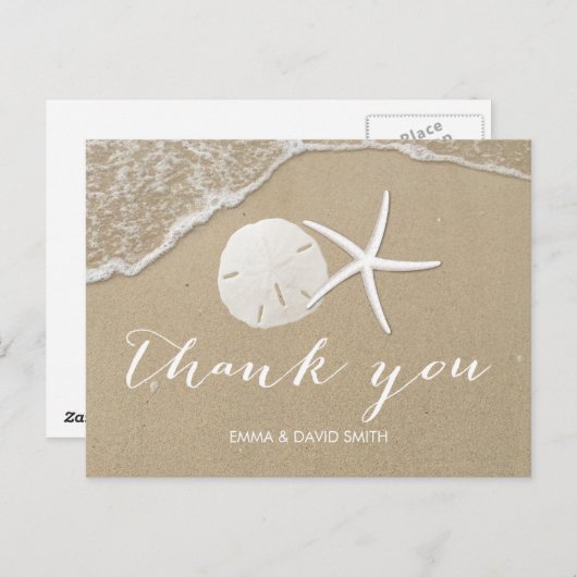 Summer Beach Starfish & Sand Dollar Dank u Briefkaart (Voorkant / Achterkant)