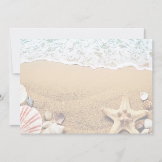 Summer Beach Starfish Seashell Wedding Celebration Kaart (Achterkant)