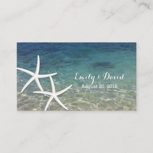 Summer Beach Starfish Wedding Website Insert Kaart (Voorkant)