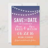 Summer Beach String Light Bewaar de datum Save The Date (Voorkant)