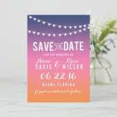 Summer Beach String Light Bewaar de datum Save The Date (Staand voorkant)