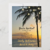 Summer Beach String Light Sunset Sweet 16 Birthday Kaart (Voorkant)