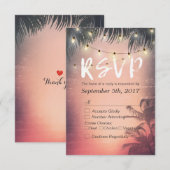 Summer Beach String Lights Chic Wedding RSVP Antwo (Voorkant / Achterkant)