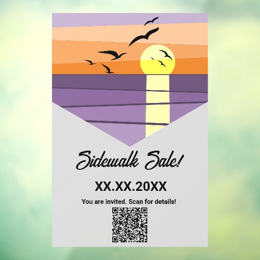 Summer Beach Sunset Gestileerde Event QR-code Raamsticker (Vel 3)