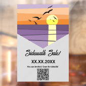 Summer Beach Sunset Gestileerde Event QR-code Raamsticker (Vel 2)