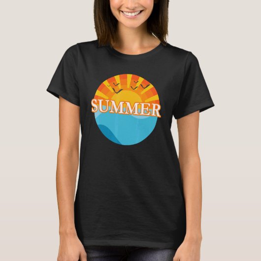 Summer Beach Sunset T-shirt (Voorkant)