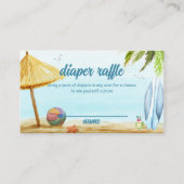 Summer Beach Surfboard Luier Raffle Baby shower Informatiekaartje (Voorkant)
