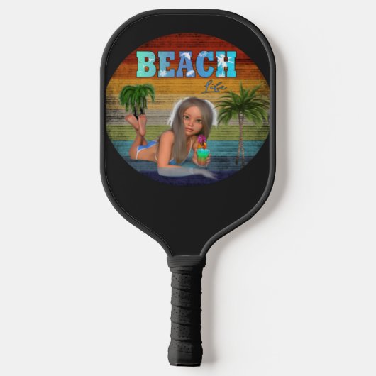 Summer Beach Tan Pickleball Paddle (Achterkant)
