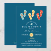 Summer Beach Teenslippers Bridal Shower Invitation Kaart (Voorkant / Achterkant)