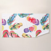 Summer Beach Teenslippers Pattern Badhanddoek (Badhanddoek)