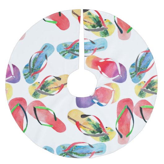 Summer Beach Teenslippers Pattern Kerstboom Rok (Voorkant)