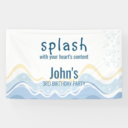 Summer Beach Thema Birthday Spandoek (Horizontaal)