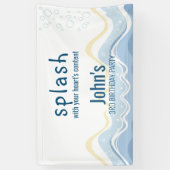 Summer Beach Thema Birthday Spandoek (Verticaal)