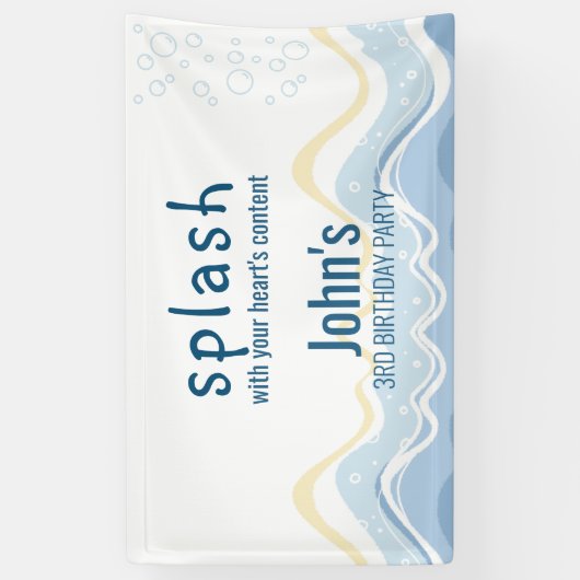 Summer Beach Thema Birthday Spandoek (Verticaal)