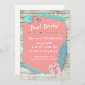 Summer Beach themafeest Kaart (Voorkant / Achterkant)