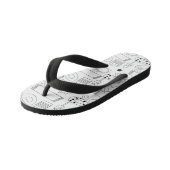 Summer Beach Theme Outlines Pattern Kinder Teenslippers (Schuin)