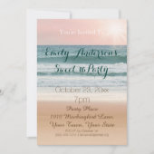 Summer Beach Theme Pink Sunset Sweet 16 Birthday Kaart (Voorkant)