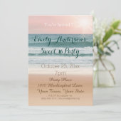 Summer Beach Theme Pink Sunset Sweet 16 Birthday Kaart (Staand voorkant)