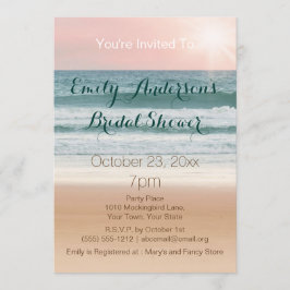 Summer Beach Theme Pink Sunset Vrijgezellenfeest Kaart