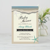 Summer Beach Theme Starfish Baby shower Invitation Kaart (Staand voorkant)