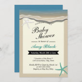 Summer Beach Theme Starfish Baby shower Invitation Kaart (Voorkant / Achterkant)