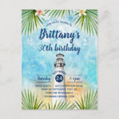 Summer Beach Thmed Birthday Party Invitation Briefkaart (Voorkant)