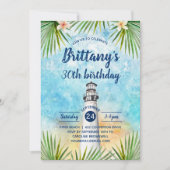 Summer Beach Thmed Birthday Party Invitation Kaart (Voorkant)